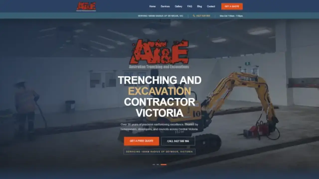 Australian Trenching and Excavations website screenshot