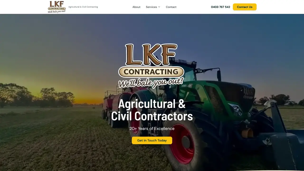 LKF Contracting website screenshot